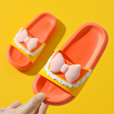 Детски гумени чехли с панделка - четири цвята