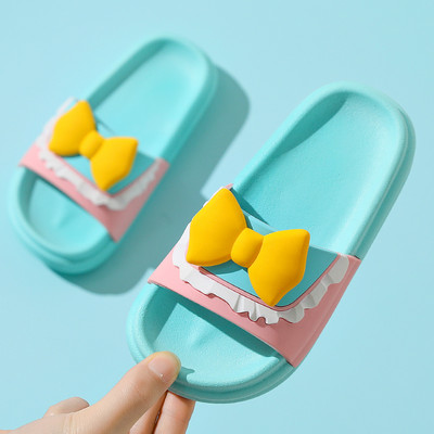 Детски гумени чехли с панделка - четири цвята