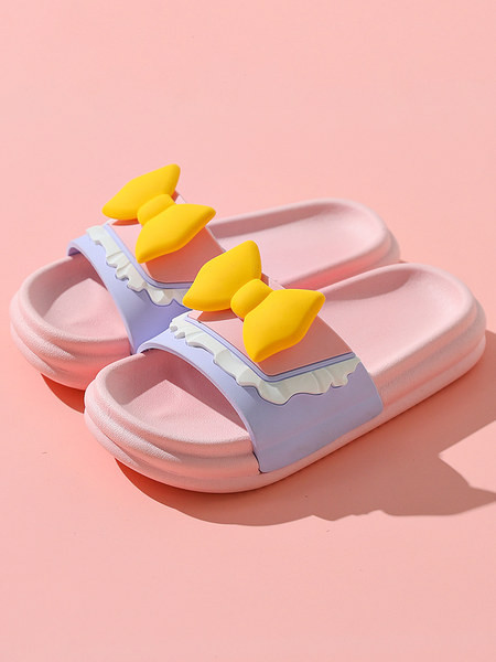 Детски гумени чехли с панделка - четири цвята