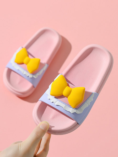 Детски гумени чехли с панделка - четири цвята