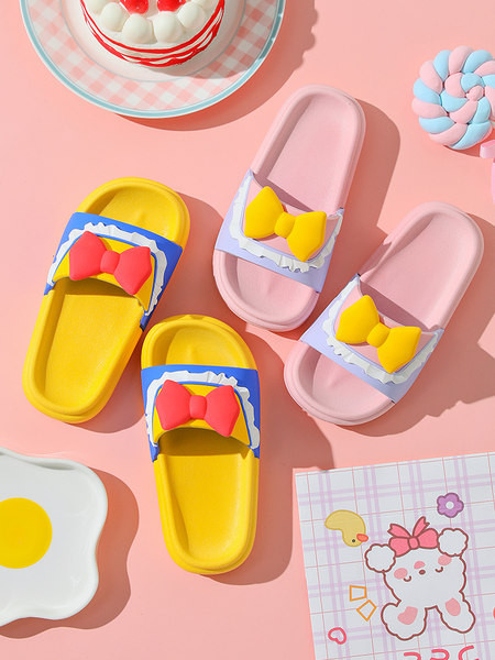 Детски гумени чехли с панделка - четири цвята