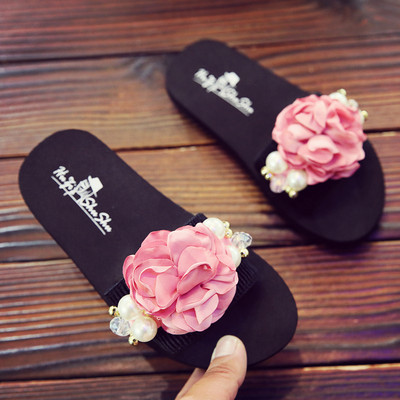 Παιδικές παντόφλες με τρισδιάστατα υφασμάτινα λουλούδια