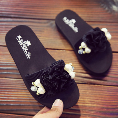 Παιδικές παντόφλες με τρισδιάστατα υφασμάτινα λουλούδια