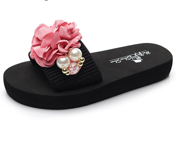 Παιδικές παντόφλες με τρισδιάστατα υφασμάτινα λουλούδια