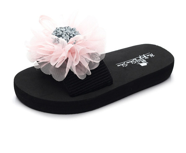 Alkalmi gyerekpapucs 3D virág elemmel