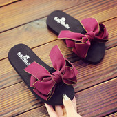 Papuče za djevojčice s velikom tekstilnom trakom