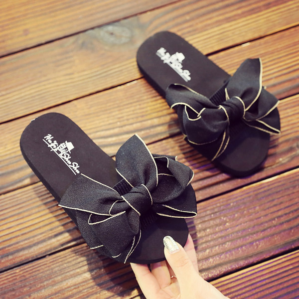 Papuče za djevojčice s velikom tekstilnom trakom