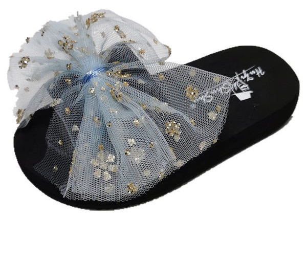 Καλοκαιρινές παιδικές παντόφλες με κορδέλα από τούλι για κορίτσια