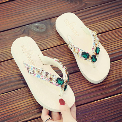 Παντόφλες για κορίτσια με λουράκι στα δάχτυλα και διακοσμητικές πέτρες