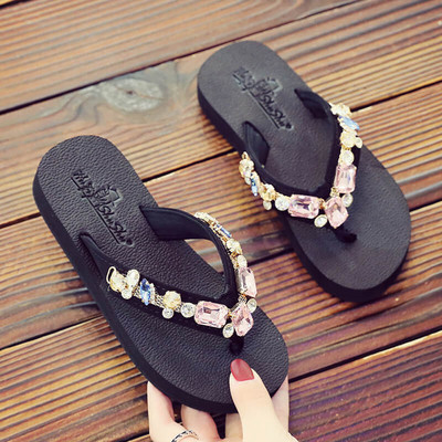 Παντόφλες για κορίτσια με λουράκι στα δάχτυλα και διακοσμητικές πέτρες