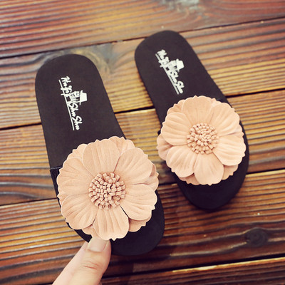 Чехли за момичета с 3D цветя