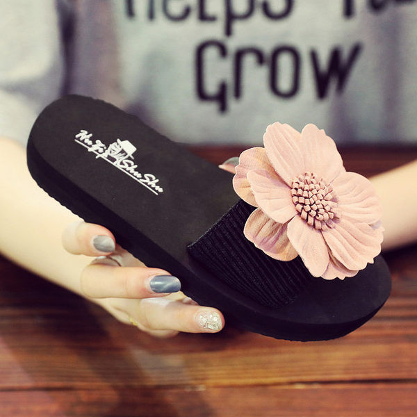 Чехли за момичета с 3D цветя