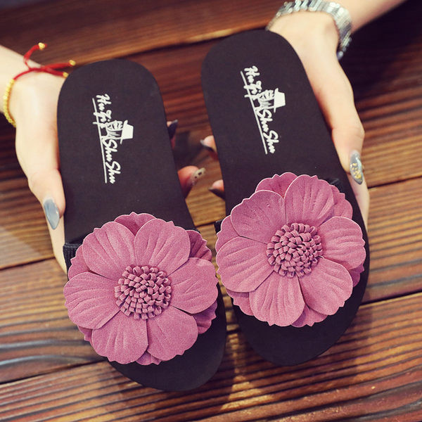 Чехли за момичета с 3D цветя