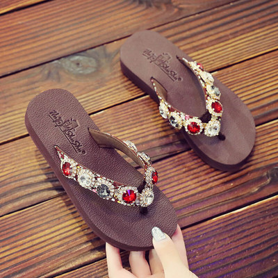 Casual παιδικές παντόφλες με χρωματιστές πέτρες για κορίτσια