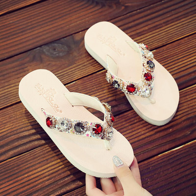 Casual παιδικές παντόφλες με χρωματιστές πέτρες για κορίτσια