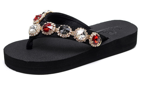 Casual παιδικές παντόφλες με χρωματιστές πέτρες για κορίτσια