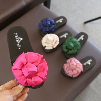 Детски чехли с текстилно 3D цвете