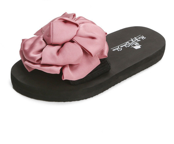 Παιδικές παντόφλες με υφασμάτινο τρισδιάστατο λουλούδι