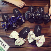 Papuče za djevojčice s velikom tekstilnom trakom