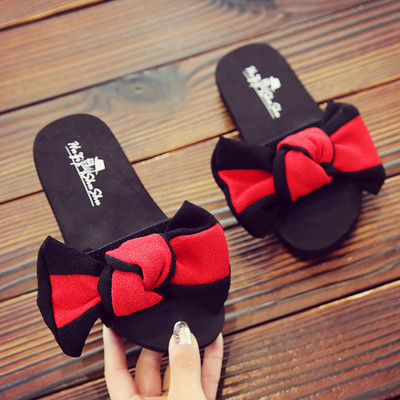 Детски ежедневни чехли с панделка за момичета