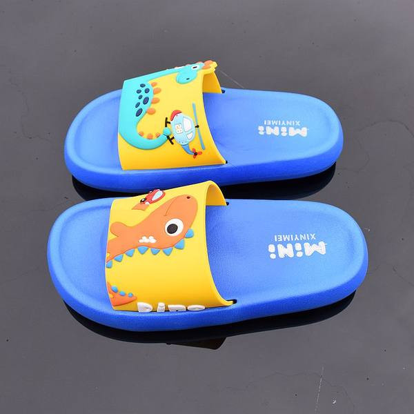 Dječje papuče s ravnim potplatom i aplikacijom - tri boje