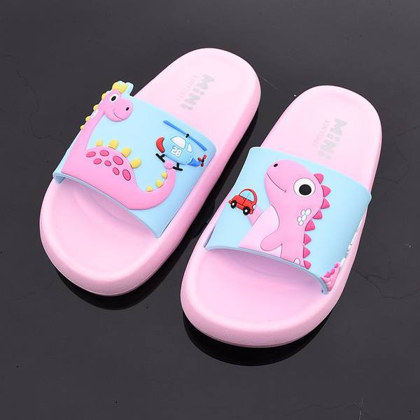 Dječje papuče s ravnim potplatom i aplikacijom - tri boje