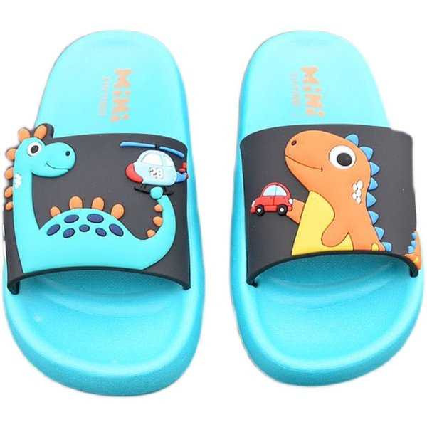 Dječje papuče s ravnim potplatom i aplikacijom - tri boje