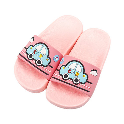 Λαστιχένιες παιδικές παντόφλες με πολύχρωμες εφαρμογές