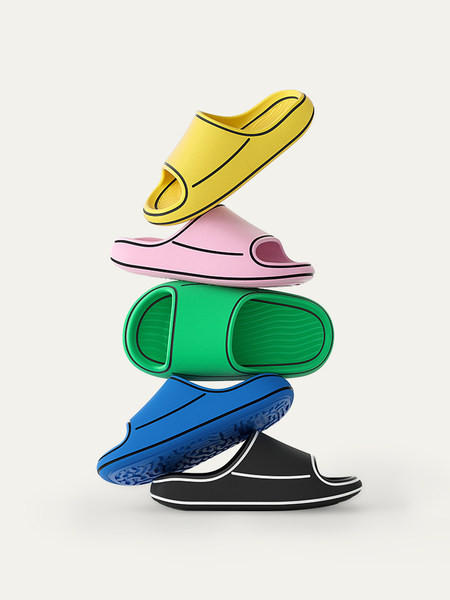 Παιδικές μονόχρωμες παντόφλες με επίπεδη σόλα