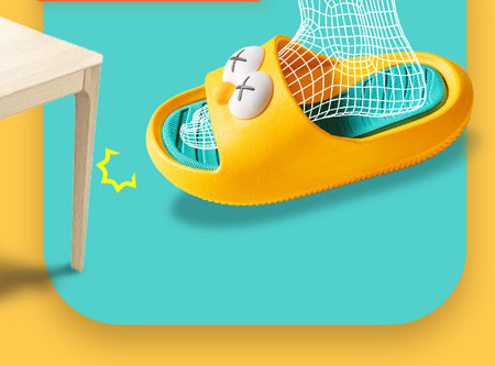 Gyermek papucs színes rátéttel és 3D elemmel