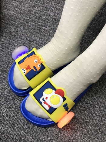 Детски чехли с цветна апликация - четири цвята
