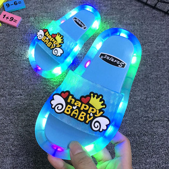 Детски гумени чехли със светеща подметка