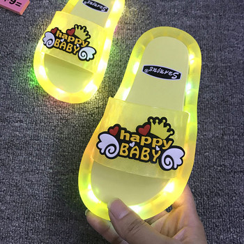 Детски гумени чехли със светеща подметка