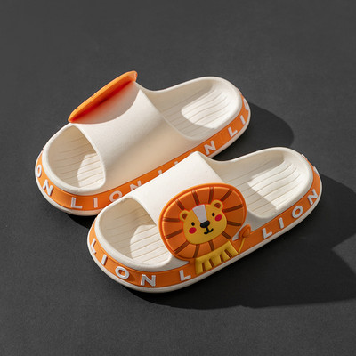 Детски гумени чехли с надпис и декорация - няколко цвята