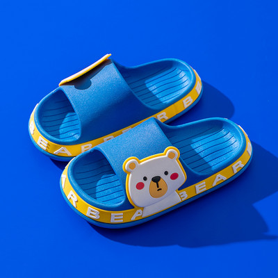 Детски гумени чехли с надпис и декорация - няколко цвята