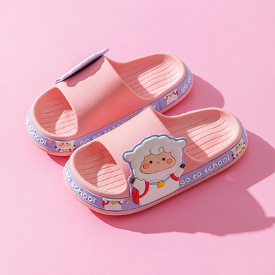 Детски гумени чехли с надпис и декорация - няколко цвята