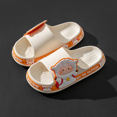 Детски гумени чехли с надпис и декорация - няколко цвята