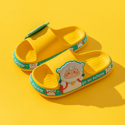 Детски гумени чехли с надпис и декорация - няколко цвята