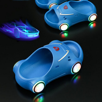 Летни детски чехли във формата на кола за момчета