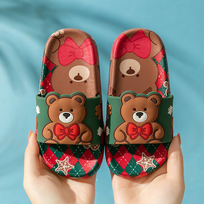 Gyermek gumi papucs mackó rátéttel