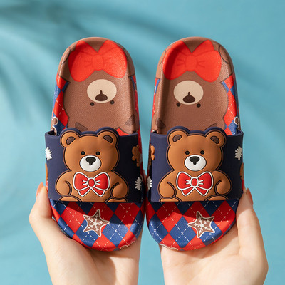 Gyermek gumi papucs mackó rátéttel