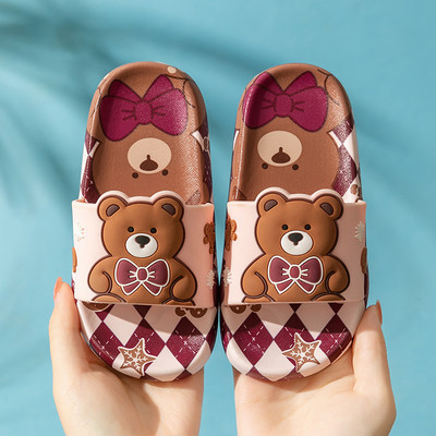 Gyermek gumi papucs mackó rátéttel