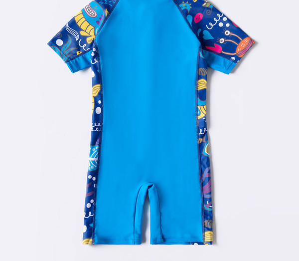 Gyermek teljes fürdőruha fiúknak cipzárral