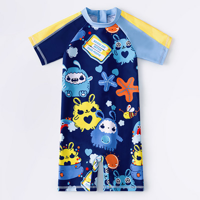 Цял детски бански с щампа за момчета или момичета