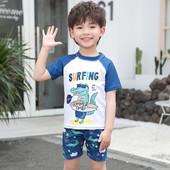 Gyermek fürdőruha kék felirattal