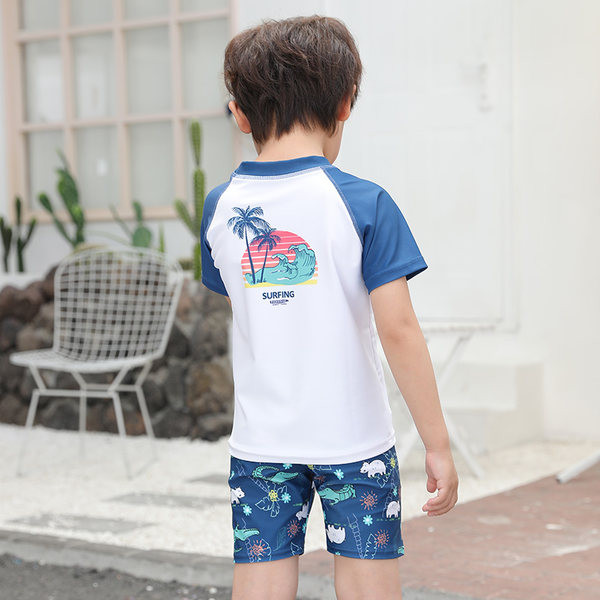 Gyermek fürdőruha kék felirattal