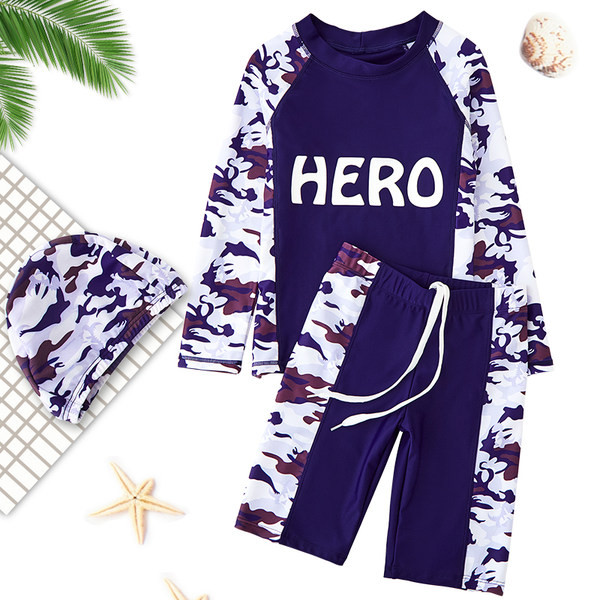 Παιδικό μαγιό για αγόρι δύο κομμάτια με σχέδιο παραλλαγής