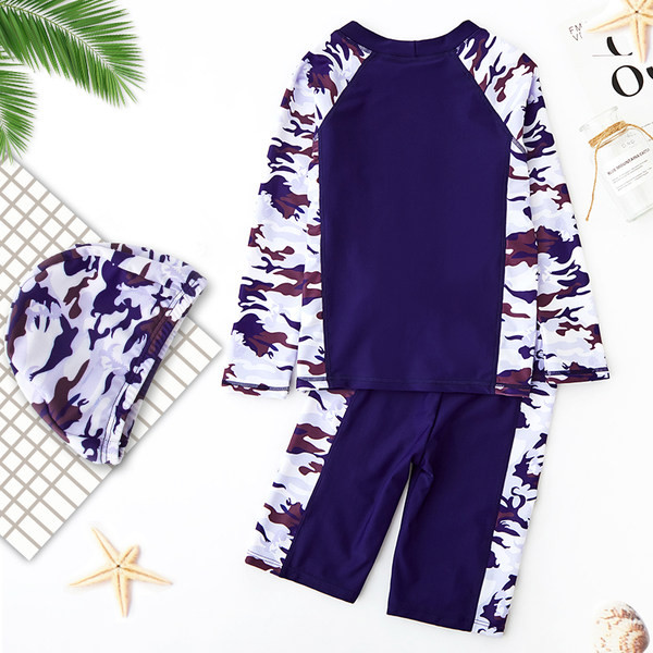 Παιδικό μαγιό για αγόρι δύο κομμάτια με σχέδιο παραλλαγής