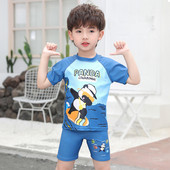 Παιδικό μαγιό για αγόρια σε δύο μέρη με απλικέ panda