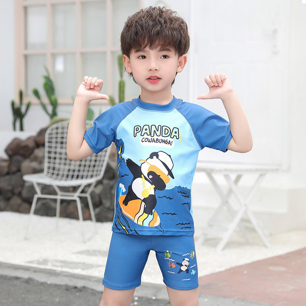 Παιδικό μαγιό για αγόρια σε δύο μέρη με απλικέ panda